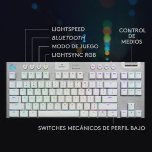 TECLADO LOGITECH G915 TKL LIGHTSPEED WIRELESS RGB BLANCO (920-009660)