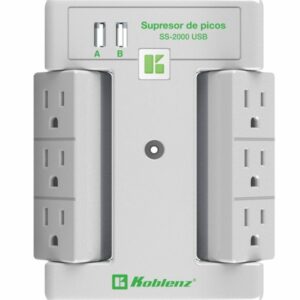 SUPRESOR KOBLENZ 6 CONT GIRATORIOS Y 2 PTOS USB 2.4A (00-5348-00-8)