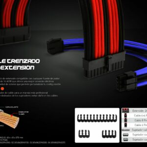 KIT EXTENSION CABLE EAGLE WARRIOR P/PSU ROJO ACCABLEFAP301EGW