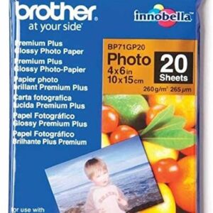 PAPEL FOTO BROTHER BP71GP20 BRILLANTE TAM FOTO 4X6" PAQ. 20 HOJAS