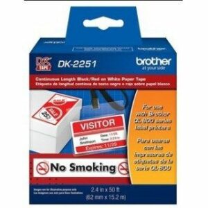 ROLLO DE ETIQUETAS BROTHER DK2251 CONTINUA 6.2 x 15.2 ROJO/NEGRO