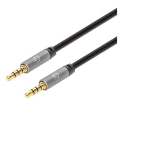 CABLE MANHATTAN AUDIO ESTEREO 3.5MM M-M 2M NEGRO/PLATEADO 355995