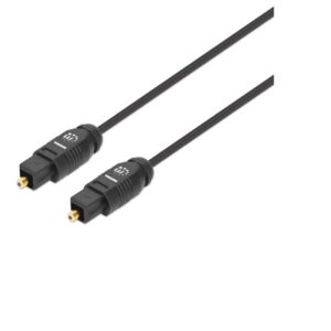 CABLE ÓPTICO MANHATTAN AUDIO TOSLINK M-M 1.0M NEGRO 356060