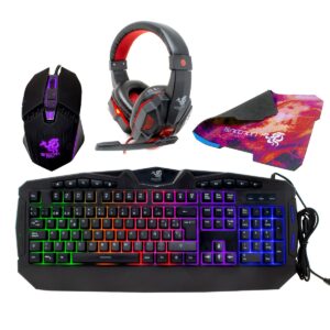 KIT GAMING NECNON NGC-KRAKEN AUDIFONO, TECLAD. MOUSE,MP RED NCCGKR0241