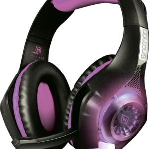 DIADEMA NECNON GAMING FLEXIBLE OVER-EAR NBHGVIPER LED ALAMBR BK/FUCSIA