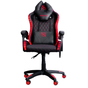 SILLA GAMER NECNON RGB NSG-RGB1 FOAM  COJIN LUMBAR Y CABEZA NEGRO/ROJO