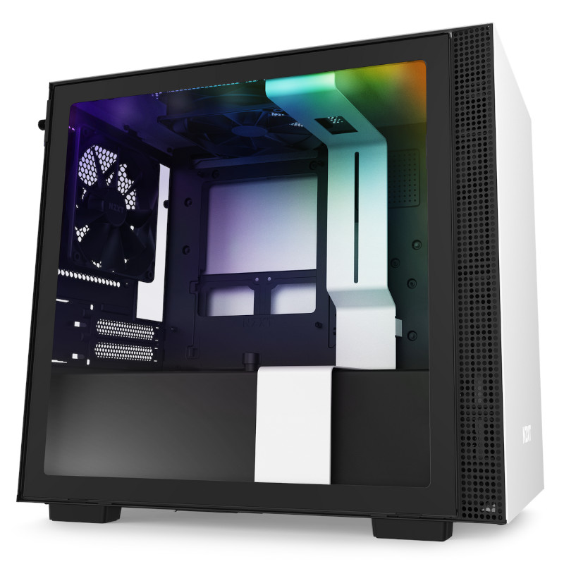 GABINETE NZXT H210i MINI-ITX TG 2VENT RGB WH/BK S/FTE CA-H210I-W1 (ED)