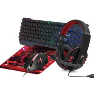 KIT GAMING NECNON 4 EN 1 NGC-PEGASUS AUD,TECL,MOUSE ROJO NBCGPG0241