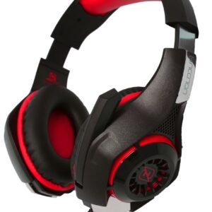 DIADEMA NECNON GAMING FLEXIBLE OVER-EAR NBHG-VIPER LED ALAMBRICO ROJO