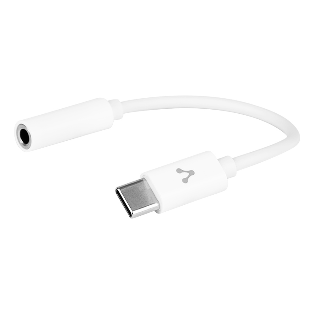 ADAPTADOR VORAGO USB TIPO C A 3.5 MM AUDIO OUT MIC IN BLANCO ADP-209